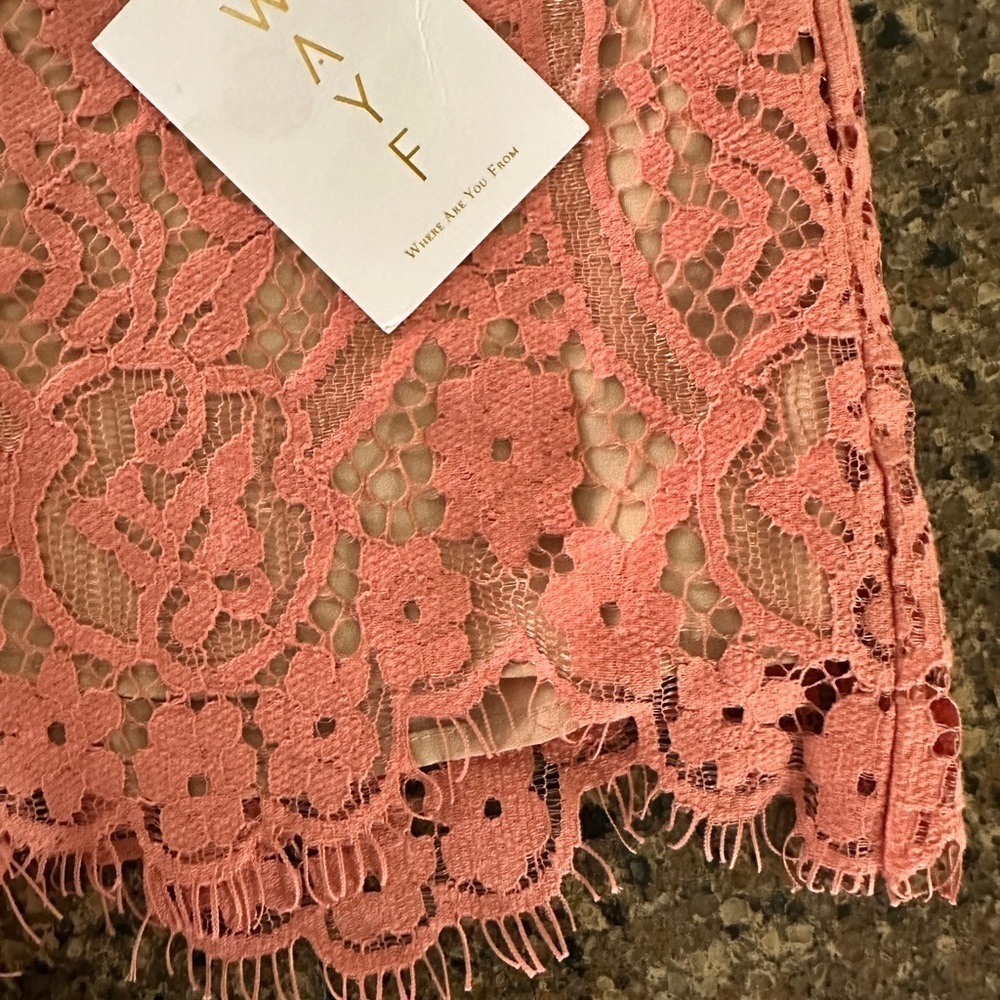 WAYF, WOMENS, NWT, ROSE, LACE SHORTS WITH NUDE UNDERLAY. SIZE XS - Picture 6 of 8